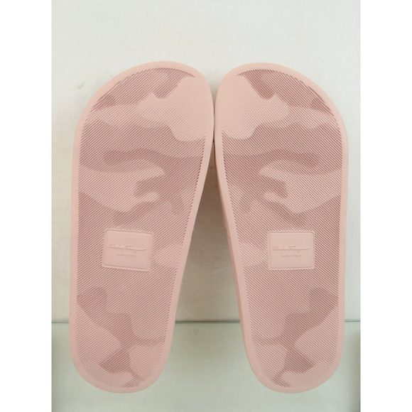 NIB FERRAGAMO GROOVY 11 PINK RUBBER SILVER GANCINI BIT LOGO SANDALS SLIDES 10 M - Picture 11 of 13
